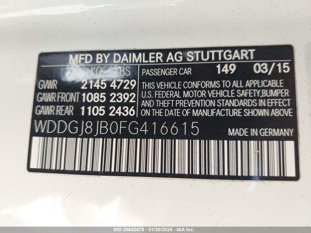 WDDGJ8JB0FG416615 Mercedes-Benz C 350 Sport 4matic