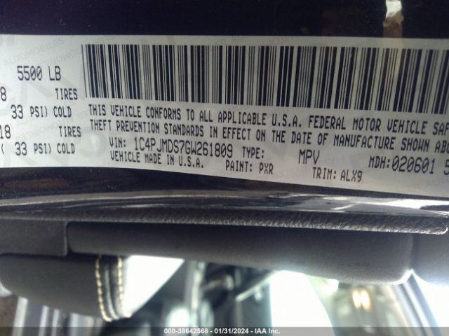 1C4PJMDS7GW261809 Jeep Cherokee Limited