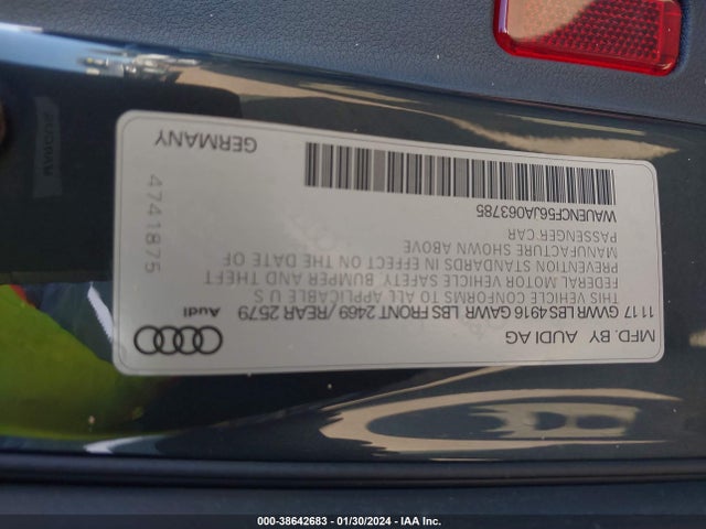 WAUENCF56JA063785 Audi A5 2.0t Premium