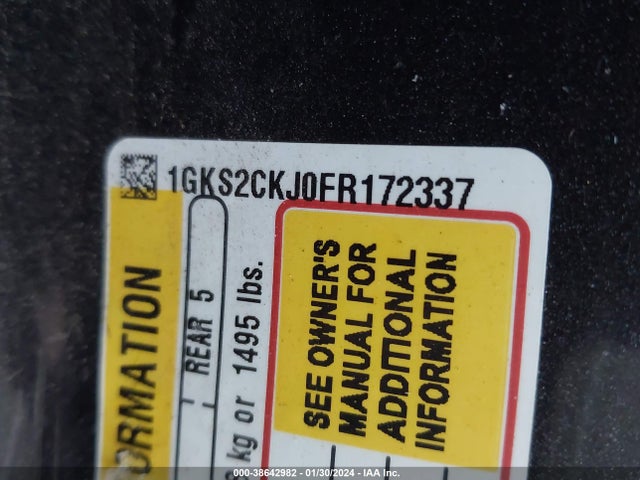 GMC YUKON DENALI 2015 1GKS2CKJ0FR172337 Image 9