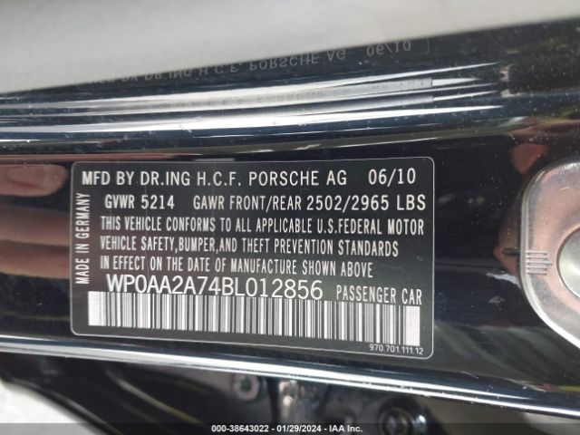 2011 PORSCHE PANAMERA WP0AA2A74BL012856 Photo 8