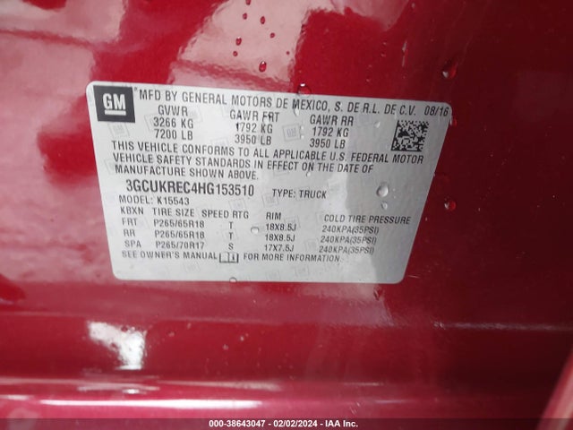 Chevrolet Silverado 1500 2lt 2017 3GCUKREC4HG153510 Image 9
