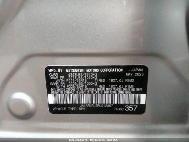JA4ARUAU2PU012067 Mitsubishi Outlander Sport 2.0 Es Awc