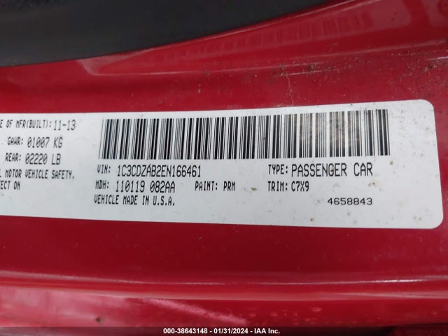 Dodge AVENGER SE 2014 1C3CDZAB2EN166461 Image 9