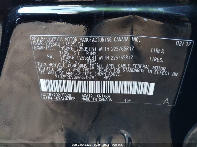 Toyota RAV4 LE 2017 2T3ZFREV0HW351979 Image 9