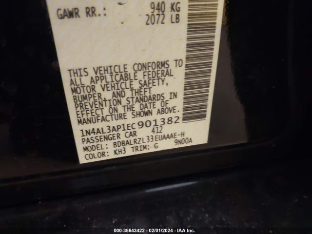 Nissan Altima 2.5 S 2014 1N4AL3AP1EC901382 Image 9