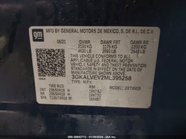 3GKALVEV2ML395258 GMC Terrain Awd Slt