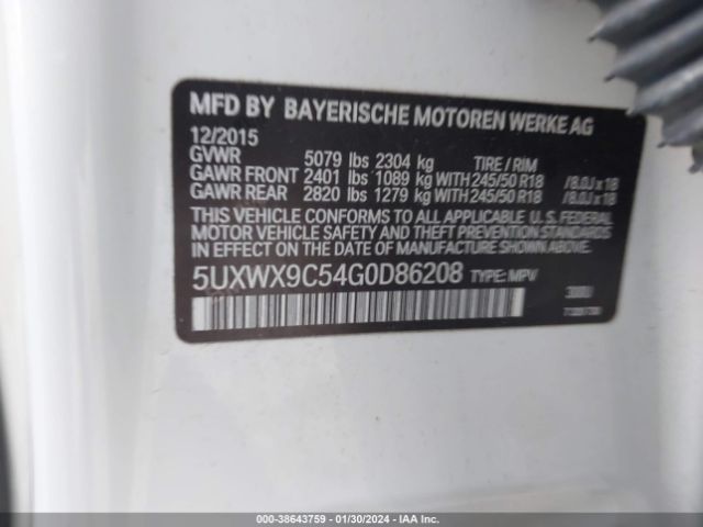 5UXWX9C54G0D86208 BMW X3 Xdrive28i