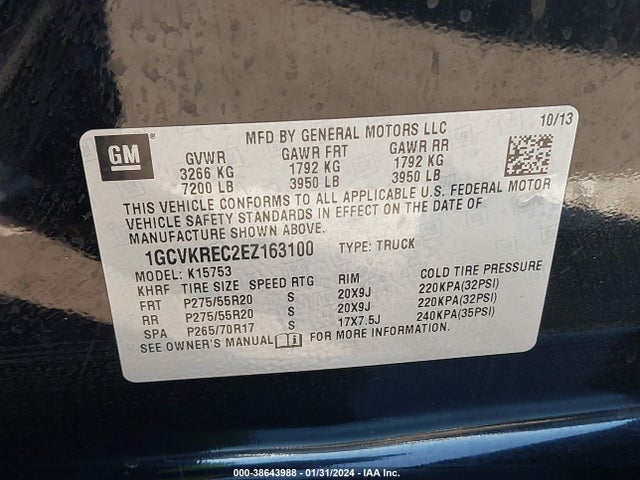 Chevrolet Silverado 1500 1lt 2014 1GCVKREC2EZ163100 Image 9