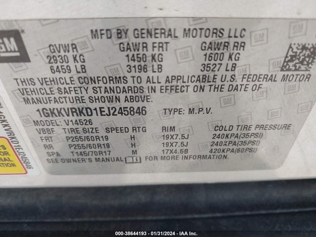 GMC Acadia Slt-1 2014 1GKKVRKD1EJ245846 Image 9