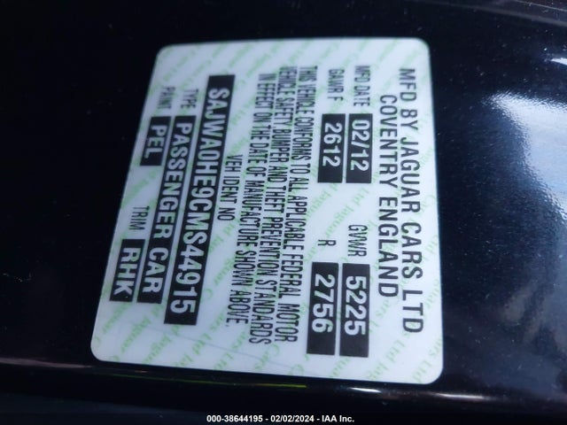 2012 JAGUAR XF SAJWA0HE9CMS44915 Photo 8