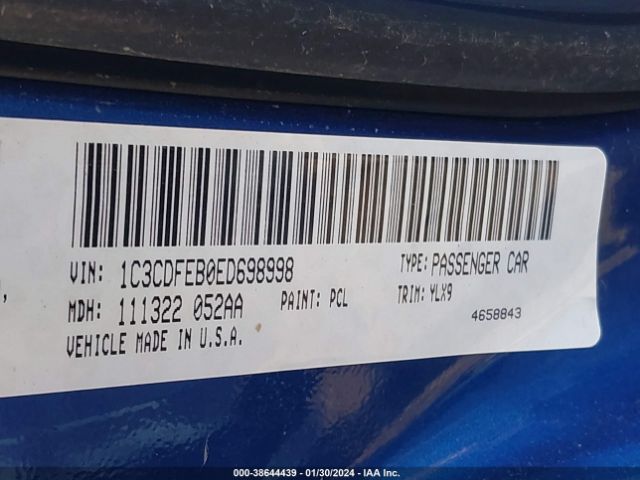 1C3CDFEB0ED698998 Dodge DART GT