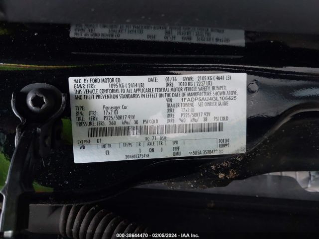 1FADP5AU4GL105425 Ford C-max Hybrid Se