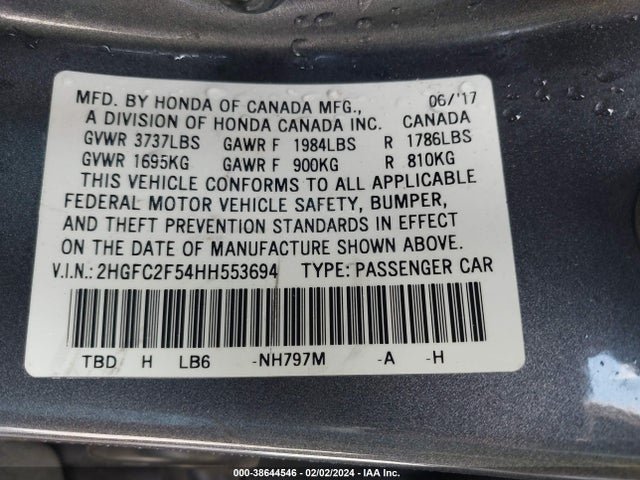 Honda k20c2 2017 2HGFC2F54HH553694 Image 25