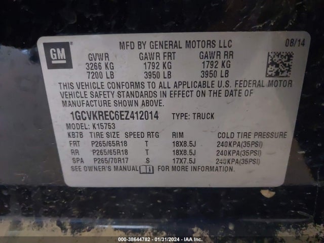 Chevrolet Silverado 1500 2lt 2014 1GCVKREC6EZ412014 Image 9