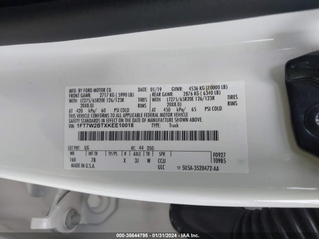 Ford F-250 Platinum 2019 1FT7W2BTXKEE10018 Image 9