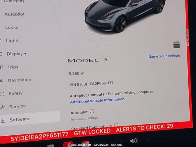 5YJ3E1EA2PF651177 Tesla Model 3 Rear-wheel Drive