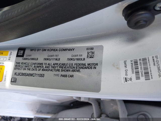 Chevrolet Spark Fwd Ls Automatic 2021 KL8CB6SA6MC711053 Image 9