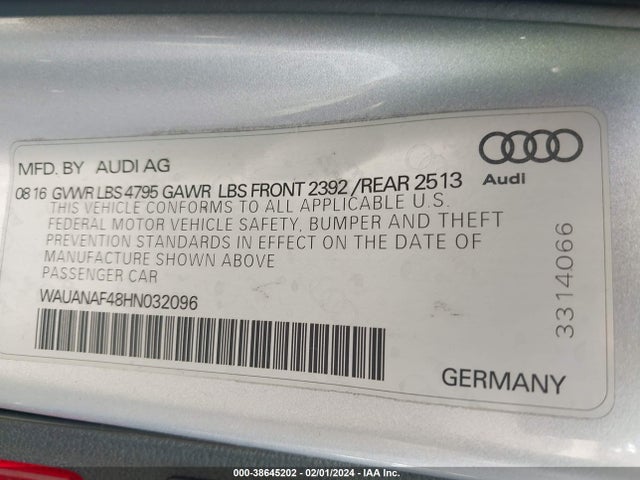 Audi A4 2.0t Premium 2017 WAUANAF48HN032096 Image 9