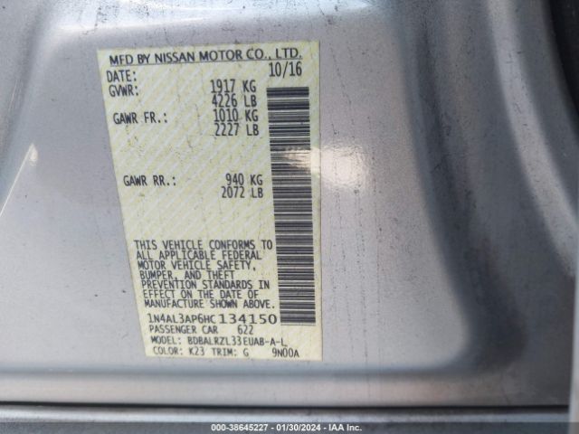 1N4AL3AP6HC134150 Nissan Altima 2.5 Sl