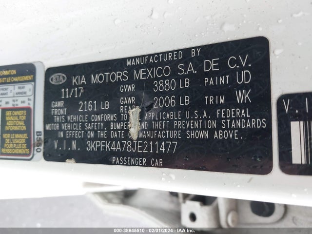 KIA FORTE LX 2018 3KPFK4A78JE211477 Image 9
