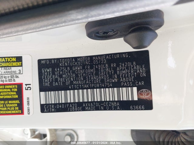 Toyota CAMRY LE 2023 4T1C11AK1PU814754 Image 9