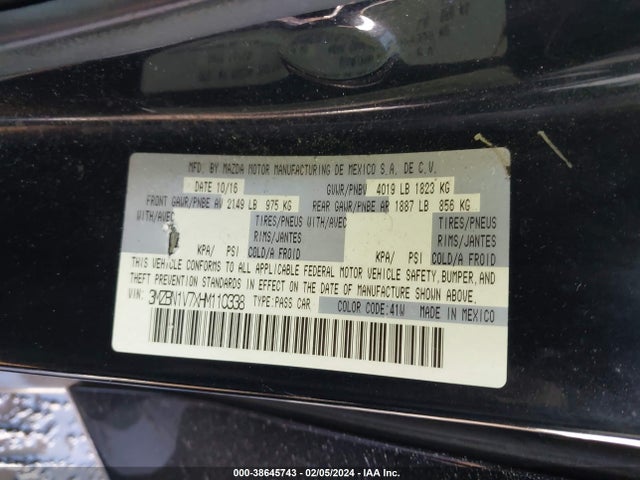 Mazda Mazda3 Touring 2017 3MZBN1V7XHM110338 Image 9