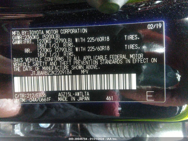JTJBARBZ2K2209184 Lexus Nx 300 F Sport