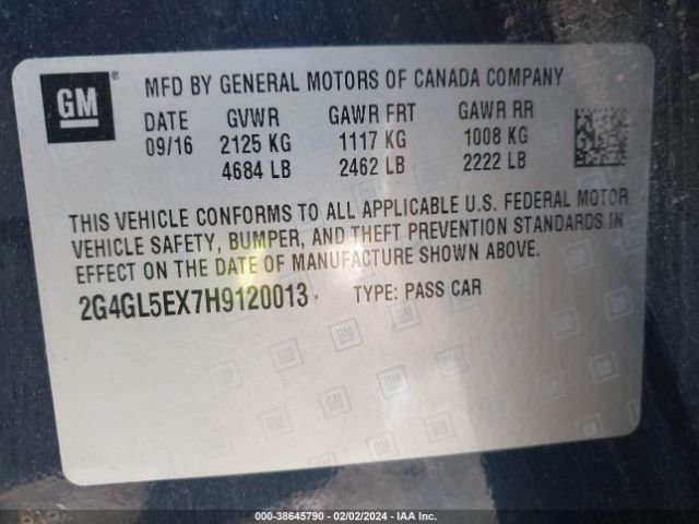 2G4GL5EX7H9120013 Buick Regal Turbo Sport Touring