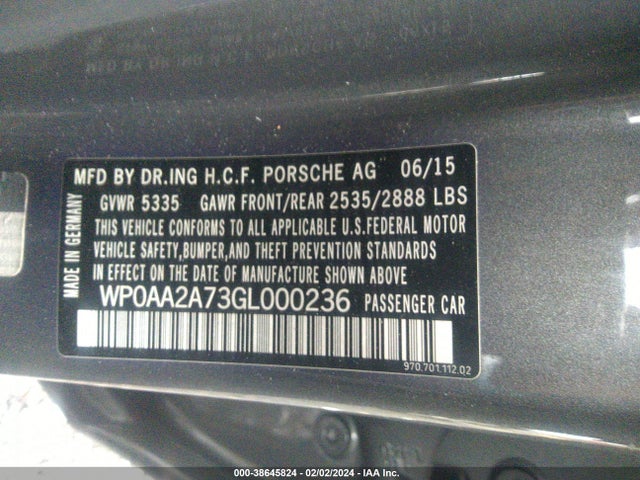 2016 PORSCHE PANAMERA WP0AA2A73GL000236 Photo 8