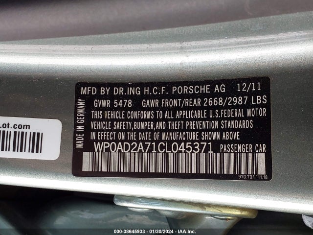 2012 PORSCHE PANAMERA HYBRID WP0AD2A71CL045371 Photo 8