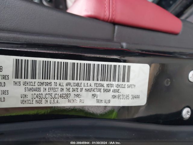 1C4SDJCT5JC146287 Dodge Durango R/t Awd