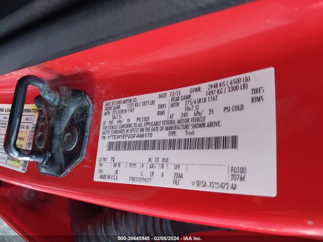Ford F-150 Xlt 2016 1FTEW1EP2GFA66170 Image 9