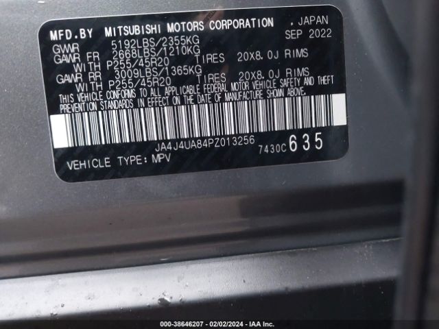 JA4J4UA84PZ013256 Mitsubishi Outlander Ralliart S-awc/se 2.5 S-awc/se Black Edition S-awc/se Special Editiont S-awc