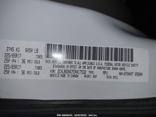 2C4JRGAG7ER417532 RAM Cargo Tradesman