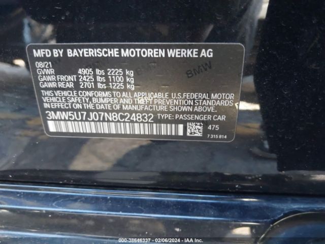 3MW5U7J07N8C24832 BMW 3 Series M340i