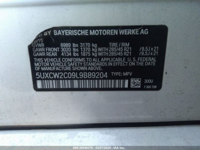 5UXCW2C09L9B89204 BMW X7 Xdrive40i