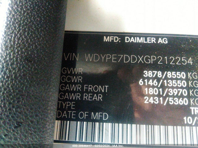 Freightliner Sprinter 2500 Normal Roof 2016 WDYPE7DDXGP212254 Image 9