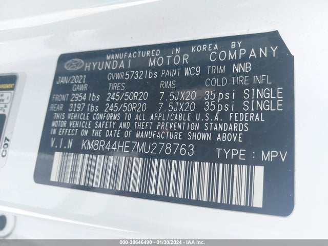 Hyundai Palisade Sel 2021 KM8R44HE7MU278763 Image 9