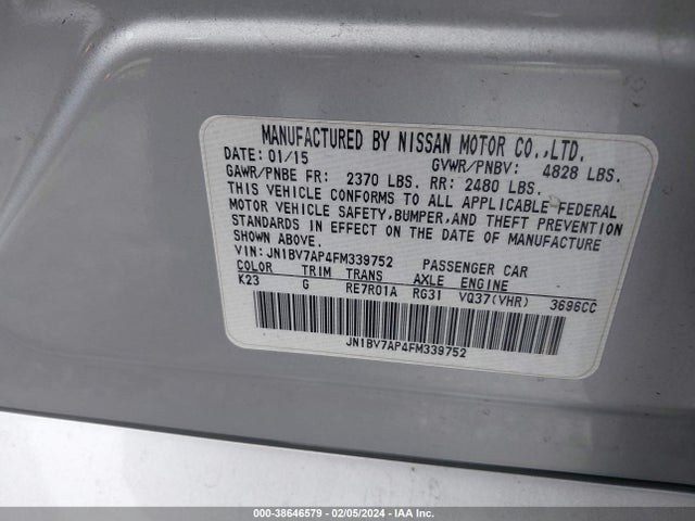 JN1BV7AP4FM339752 Infiniti Q50 Premium/sport