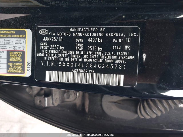 KIA Optima Lx 2018 5XXGT4L38JG245731 Image 9