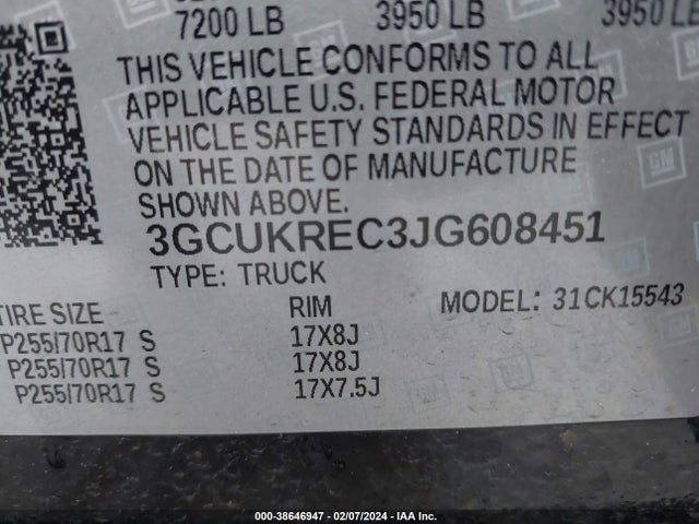 Chevrolet Silverado 1500 1lt 2018 3GCUKREC3JG608451 Image 9