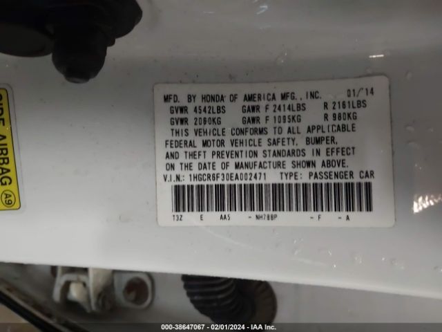 1HGCR6F30EA002471 Honda ACCORD HYBRID