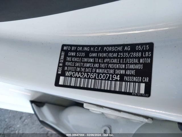 2015 PORSCHE PANAMERA WP0AA2A76FL007194 Photo 8