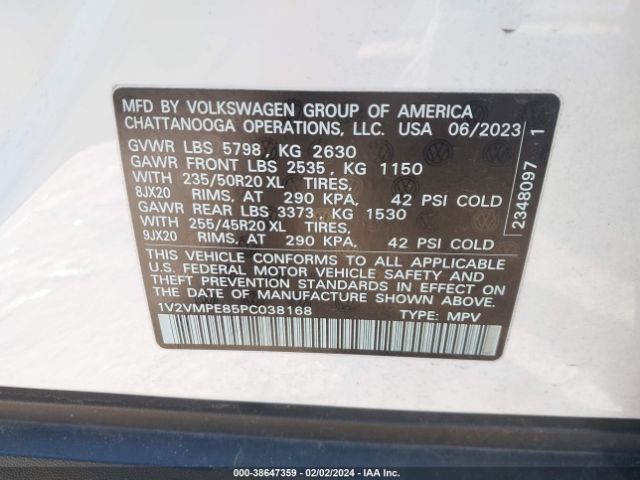 1V2VMPE85PC038168 Volkswagen Id.4 Pro/pro S