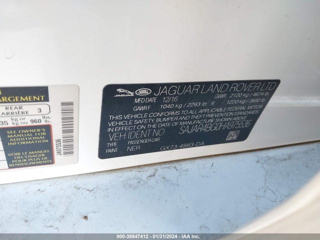 2017 JAGUAR XE SAJAR4BG0HA975536 Photo 8