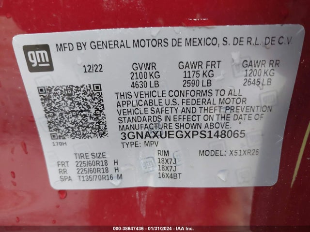 Chevrolet Equinox Awd Lt 2023 3GNAXUEGXPS148065 Image 9