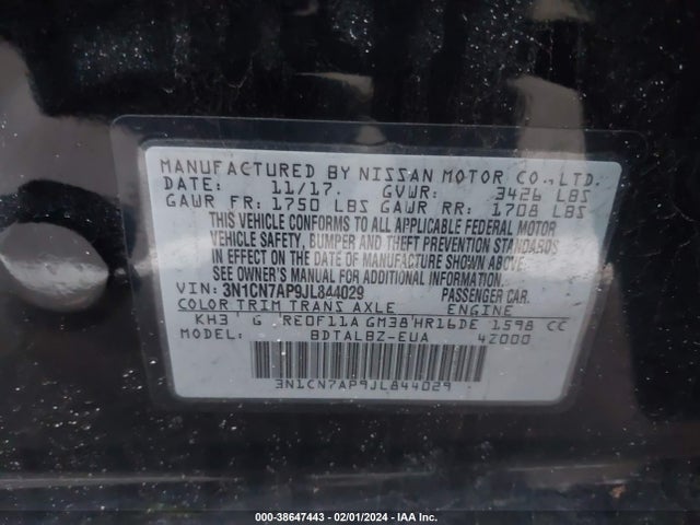 Nissan Versa 1.6 Sv 2018 3N1CN7AP9JL844029 Image 9