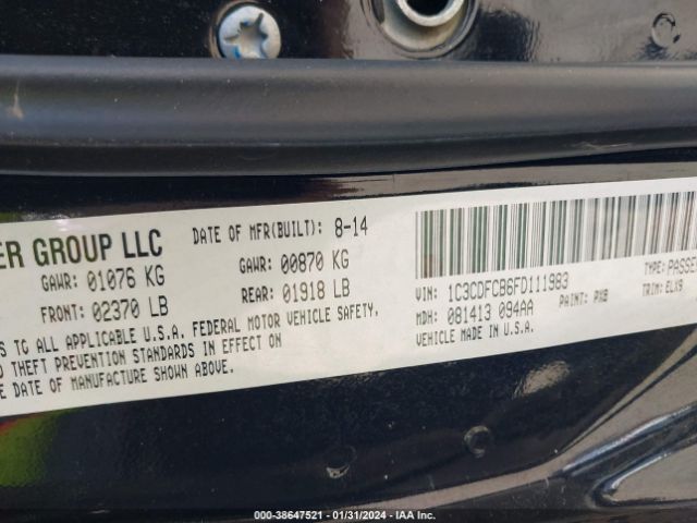 1C3CDFCB6FD111983 Dodge Dart Limited