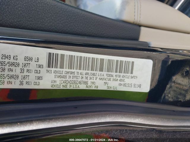 1C4RDHDG9GC467086 Dodge DURANGO LIMITED